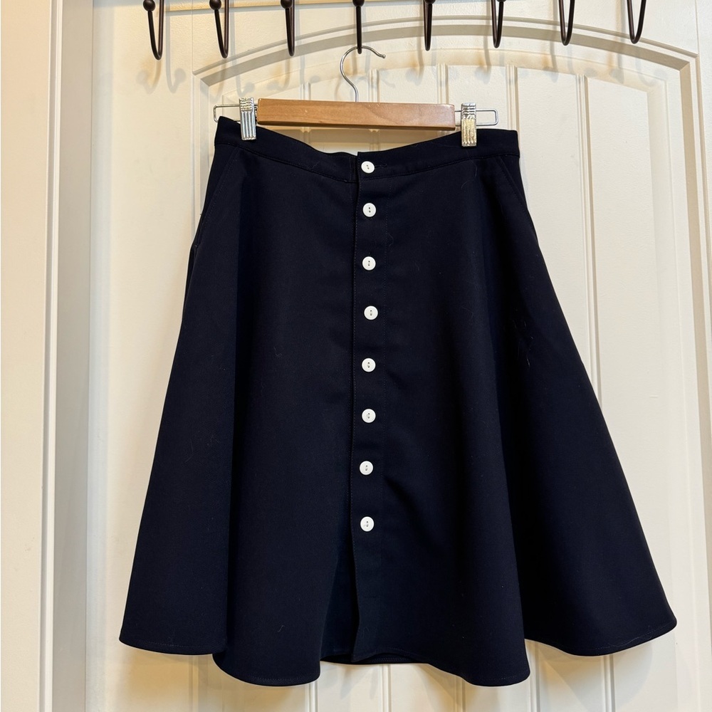 Real Clothes Navy Blue Full Circle Swing Skirt. Size S